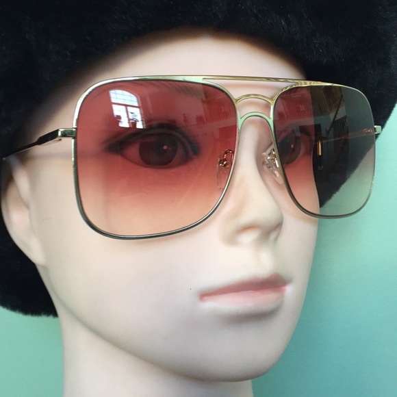 Chloe Aviator Sunglasses Color GOLD/WINE Lens